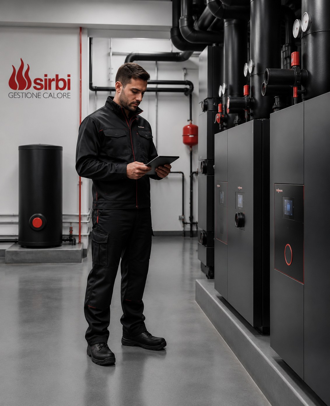 Tecnico SIRBI durante il controllo programmato di una centrale termica